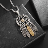 Retro Hollow Feather Native American Pendant Necklace Unisex Fashion Jewelry