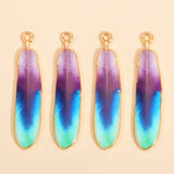 10pcs Colorful Bohemian Ethnic Feather Charms - Romantic DIY Jewelry Pendants