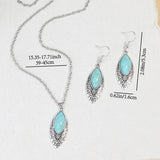 Vintage Blue Crystal Jewelry Set – European-American Necklace & Earrings Gift Set