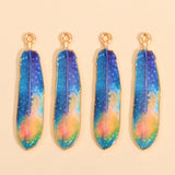10pcs Colorful Bohemian Ethnic Feather Charms - Romantic DIY Jewelry Pendants