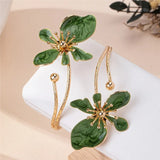 Boho Floral Arm Cuff Bracelet for Women – Vintage Gold Open Bangle