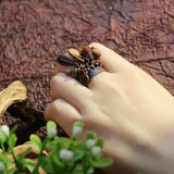 Ethnic Flower Feather Native American Tassel Rings