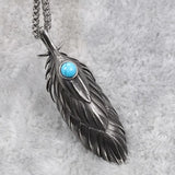 Retro Hollow Feather Native American Pendant Necklace Unisex Fashion Jewelry