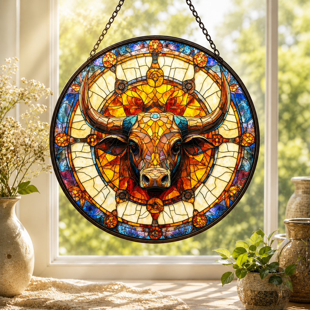 SC022 Eagle Native American Stained Glass Suncatcher