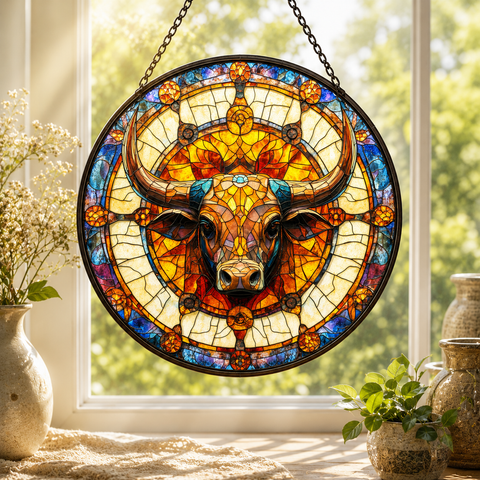 SC022 Eagle Native American Stained Glass Suncatcher
