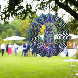 Powwow StoreGarden Wind Spinners 3D Wind Sculpture Outside Stainless Steel Kinetic Wind Spinner Decorative Hangings Owl Windmill For Yard