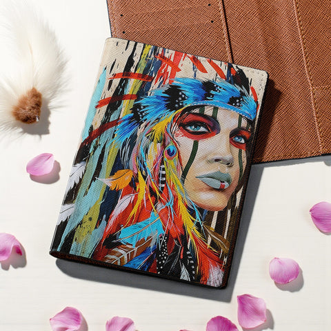 SCT0010 Native American Leather Passport Wallet