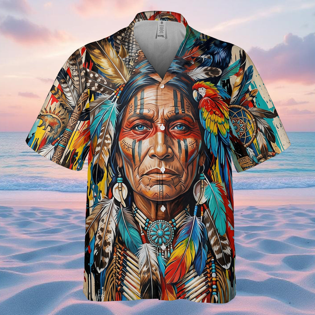 SCT0010v2 Native American Hawaiian Shirt 3D