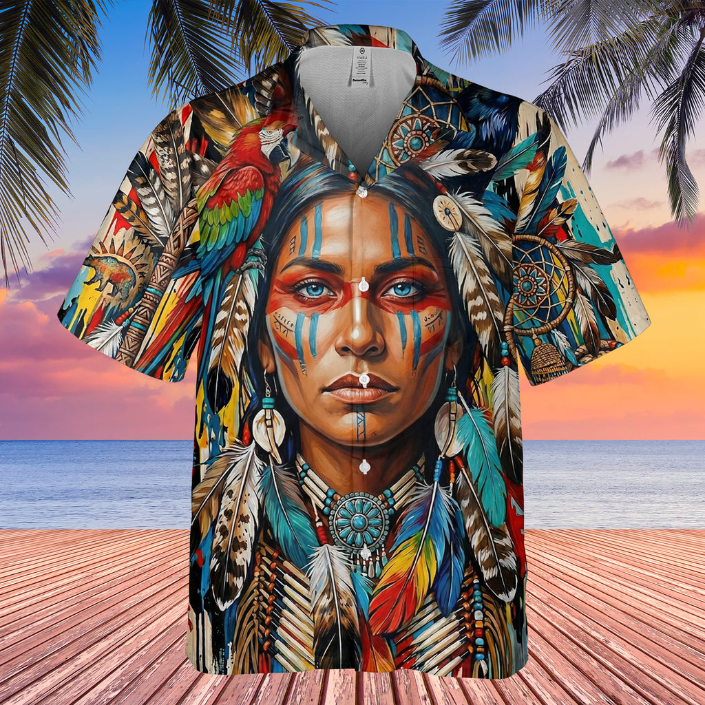 SCT0010v3 Native American Hawaiian Shirt 3D