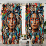 SCT0010v3 Women Native American Living Room Curtain