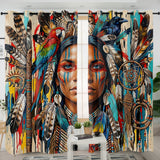SCT0010v3 Women Native American Living Room Curtain