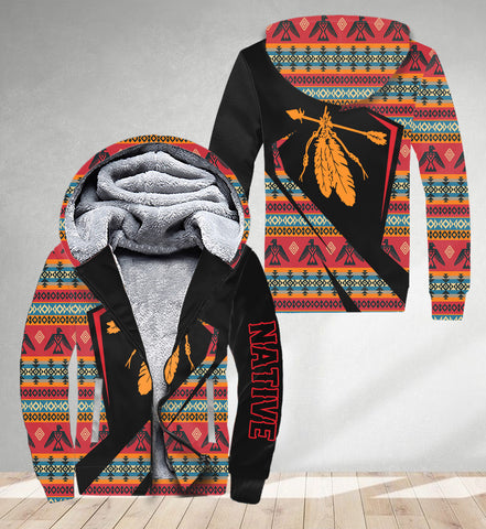 SH250205M11 Arrow Feather Native American 3D Fleece Hoodie