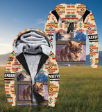 SH251118M07 Wolf Native American 3D Fleece Hoodie