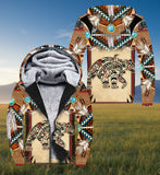 SH251118M09 Bear Native American 3D Fleece Hoodie