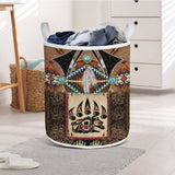 SH251118M10 Bear Claw Native American Quilted Laundry Basket