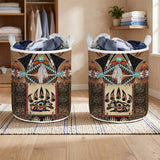 SH251118M10 Bear Claw Native American Quilted Laundry Basket