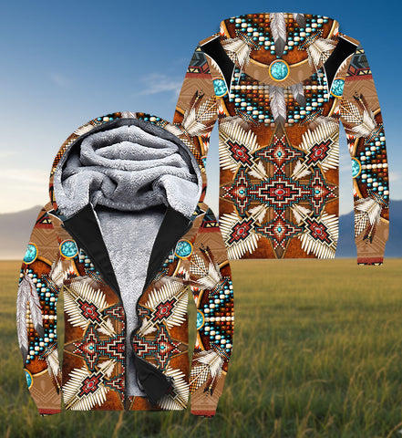 SH251118M11 Feather Native American 3D Fleece Hoodie