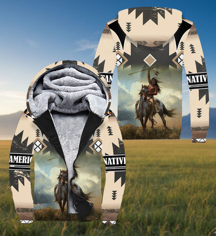 SH251118M16 Chief Native American 3D Fleece Hoodie