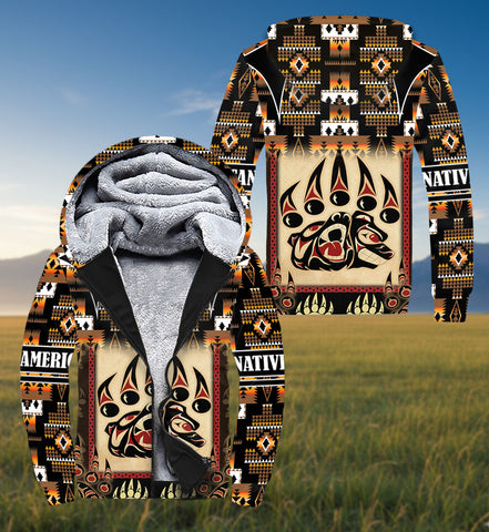 SH251118M20 Bear Native American 3D Fleece Hoodie