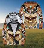 SH251119M02 Eagle Native American 3D Fleece Hoodie