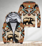 SH251119M07 Bear Native American 3D Fleece Hoodie