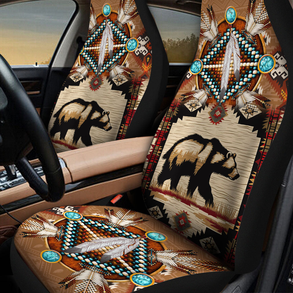 SH251119M07 Feather Bear Native Car Seat Cover