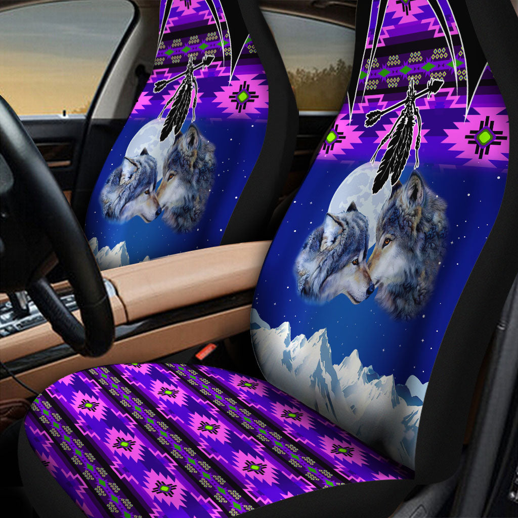 SH251119M13 Wolf and Moon Native Car Seat Cover