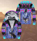 SH251119M14 Wolf Native American 3D Fleece Hoodie