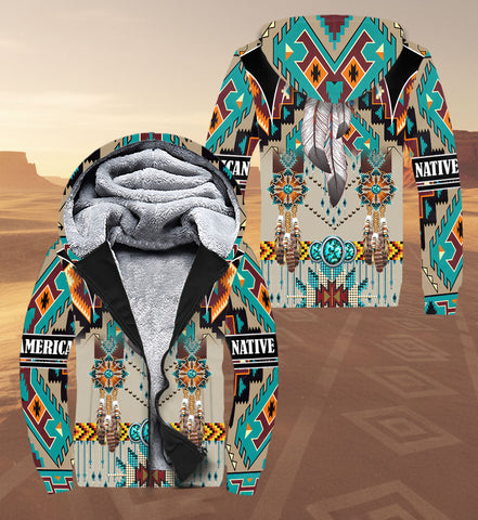 SH251119M19 Feather Native American 3D Fleece Hoodie