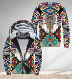 SH251120M05 Wolf Chief Native American 3D Fleece Hoodie