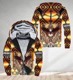 SH251120M11 Eagle Native American 3D Fleece Hoodie