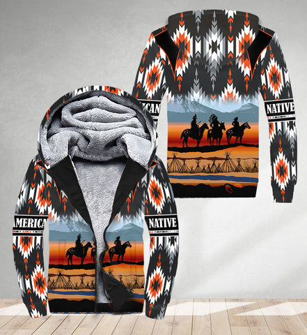 SH251120M13 Chief Native American 3D Fleece Hoodie