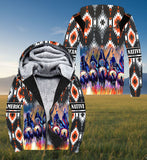 SH251120M14 Chief Native American 3D Fleece Hoodie