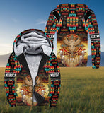 SH251120M15 Dreamcatcher Owl Native American 3D Fleece Hoodie