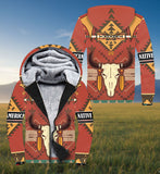 SH251120M16 Bison Native American 3D Fleece Hoodie