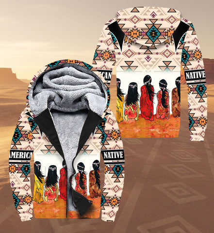 SH251120M17 Women Native American 3D Fleece Hoodie