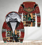 SH251121M04 Wolf Native American 3D Fleece Hoodie