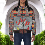 SH251121M11 Animal Souls Native American Bomber Jacket With Sleeve Pocket
