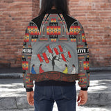 SH251121M11 Animal Souls Native American Bomber Jacket With Sleeve Pocket