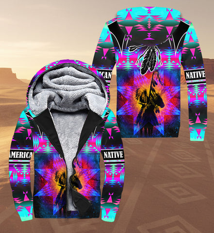 SH251124M01 Chief Native American 3D Fleece Hoodie