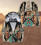SH251124M06 Bear Native American 3D Fleece Hoodie