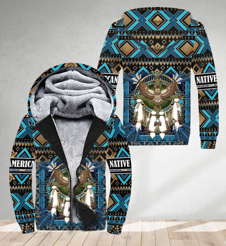 SH251124M13 Owl Native American 3D Fleece Hoodie