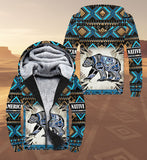 SH251124M14 Bear Native American 3D Fleece Hoodie
