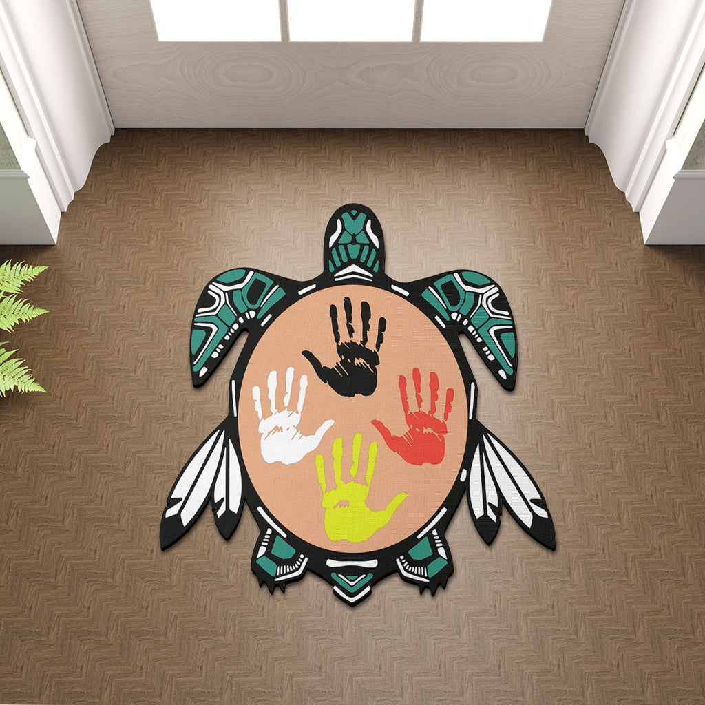 SM250509M01 Tribe Turle Native Ametican Shaped Mat