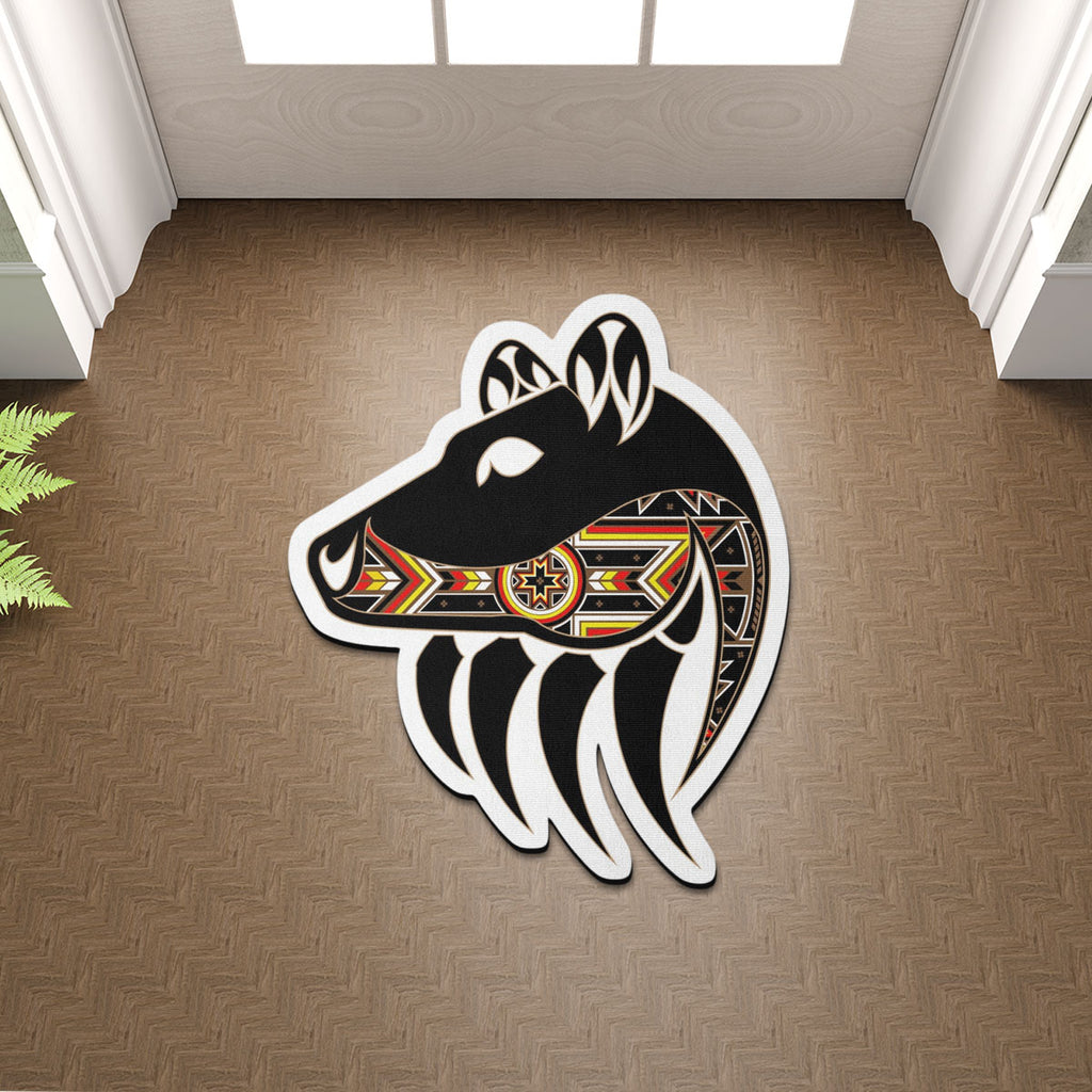 SM250509M12 Bear Native American Shaped Mat