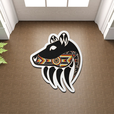 SM250509M12 Bear Native American Shaped Mat