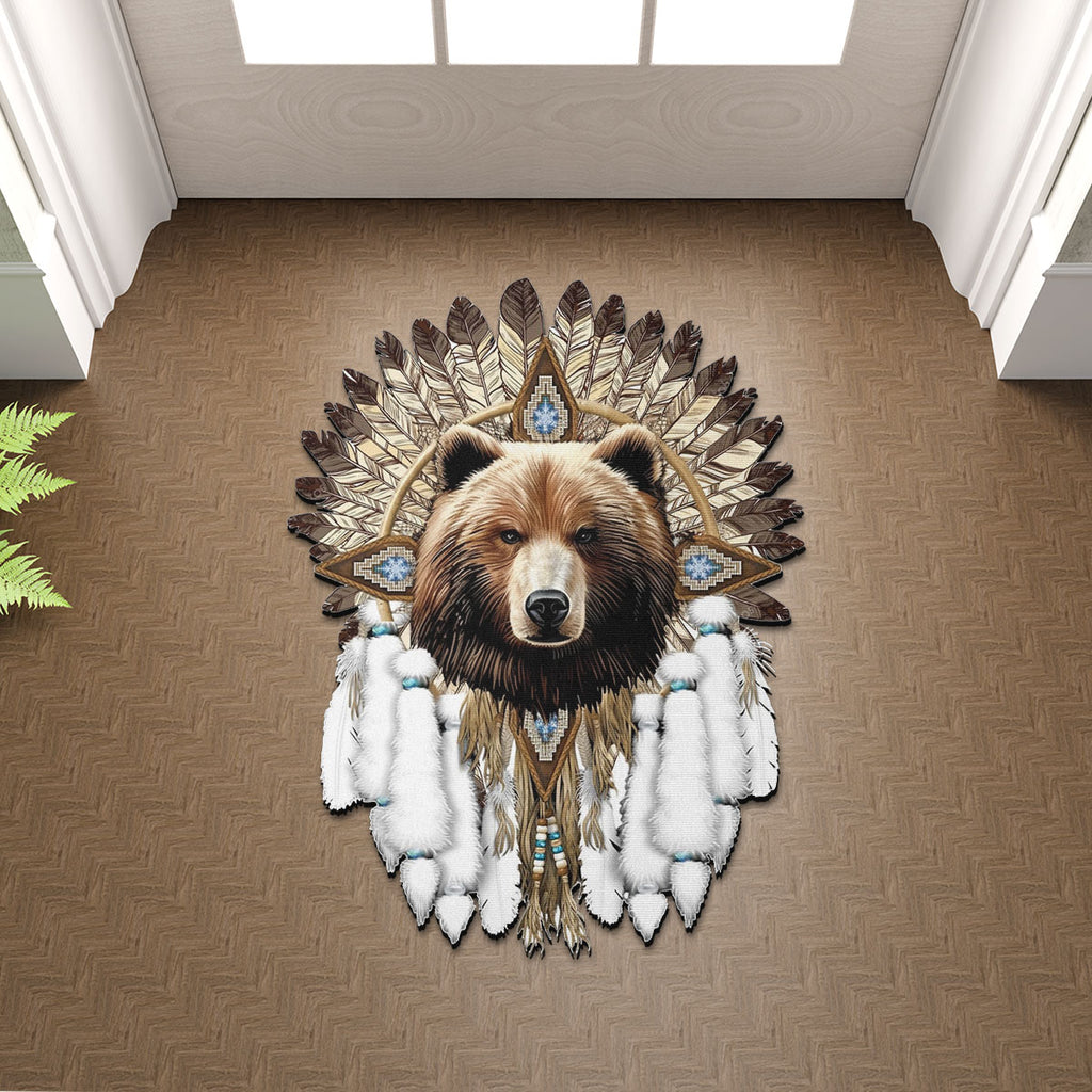SM250509M14 Bear Chief Native American Shaped Mat