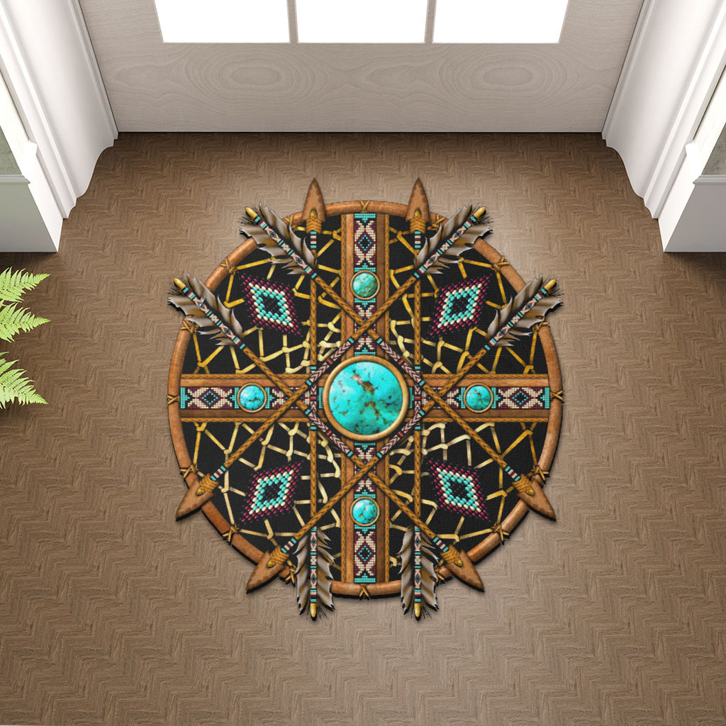 SM250509M17 Beads Arrows Dreamcatcher Mandala Native American Shaped Mat