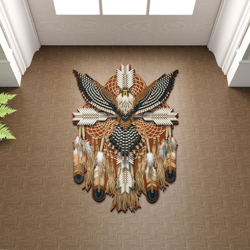 SM250509M20 Falcon Mandala Native American Shaped Mat