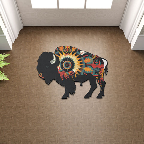 SM250512M04 Bison Native American Shaped Mat
